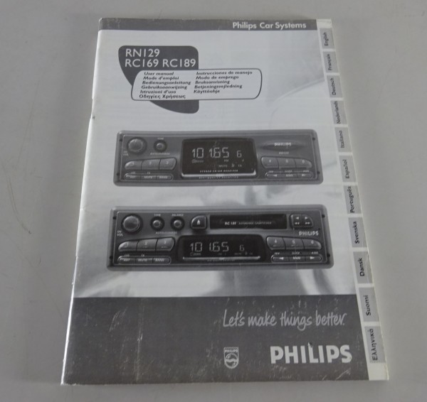 Betriebsanleitung Philips Autoradio RNI29 / RCI69 / RCI 89 02/1997