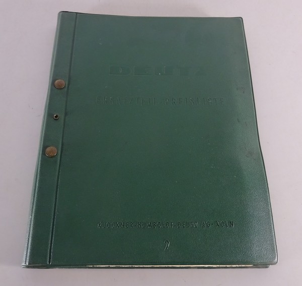 Teilekatalog / Ersatzteilliste Deutz Industriemotoren Band II Stand 07/1954