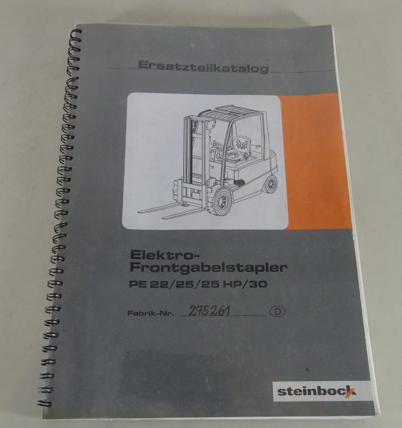 Ersatzteilkatalog Steinbock Elektro-Frontgabelstapler PE22/25/HP/30 von 05/2001