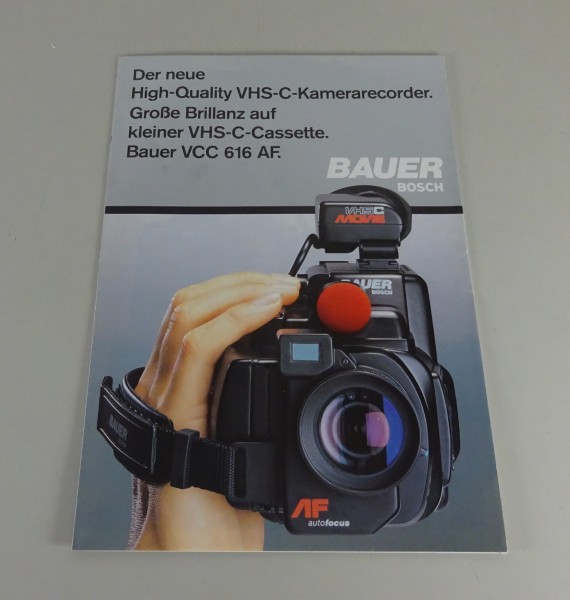 Prospekt / Broschüre Bauer Bosch VHS-C Kamerarecorder Stand 02/1988