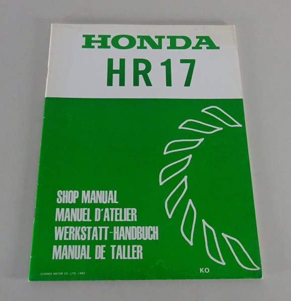 Werkstatthandbuch / Workshop Manual Honda Rasenmäher HR-EL 17 Stand 1980