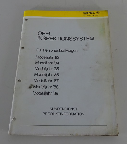 Werkstatthandbuch Inspektion Inspektionssystem Opel Modelljahr 1983-1989