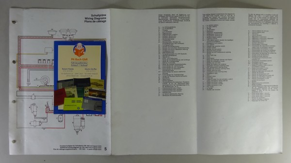 Elektrischer Schaltplan VW Käfer 1302 Polizei / Feuerwehr Modelljahr 1971
