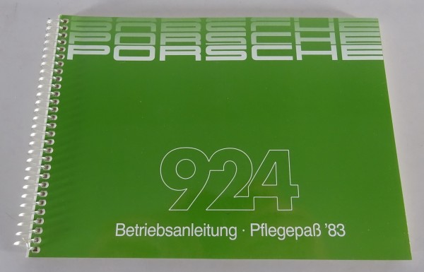 Betriebsanleitung / Handbuch Porsche 924 Modelljahr 1983 Stand 07/1982