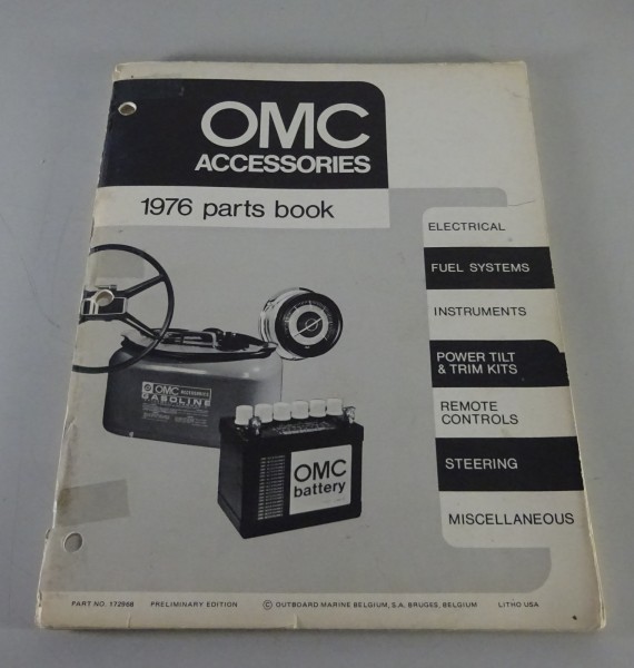 Zubehör-Katalog / Teilekatalog OMC Johnson Außenborder Stand 1976