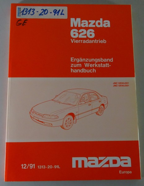 Werkstatthandbuch Mazda 626 / MX6 Allrad / Vierradantrieb Motor FS / FP 12/1991