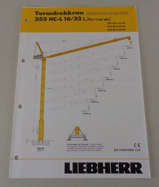 Datenblatt Liebherr Turmdrehkran 355 HC-L 16 / 32 Litronic von 04/2010
