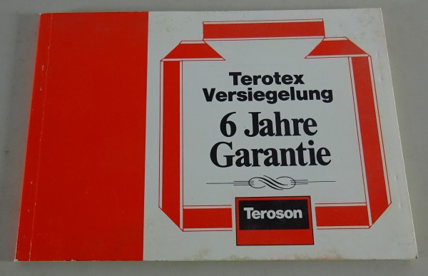 Scheckheft blanko Teroson Terotex Fahrzeugversiegelung von 1981 - 1984