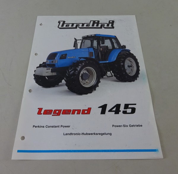 Prospekt / Datenblatt Landini Legend 145 Stand ca. 90er Jahre