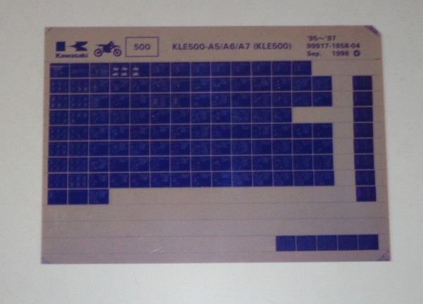 Microfich Ersatzteilkatalog Kawasaki KLE 500 A5 - A7 Model 1995 - 97 Stand 09/96