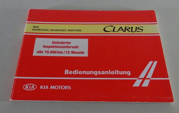 Betriebsanleitung / Handbuch Kia Clarus von 1998