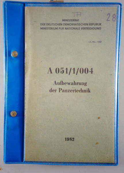 NVA DV Dienstvorschrift Aufbewahrung der Panzertechnik Stand 1982