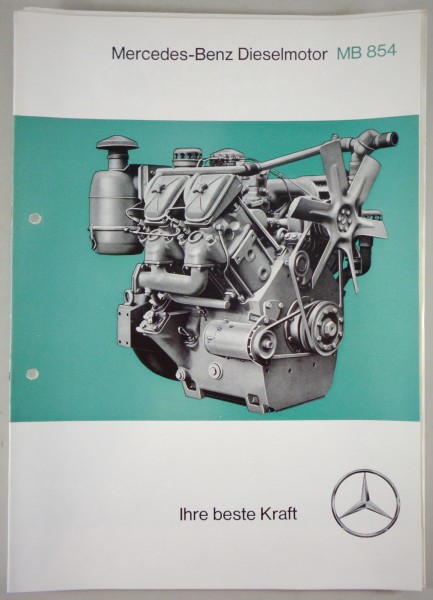 Prospekt / Broschüre + Datenblatt Mercedes Schiffsmotor MB 854 Stand 1964