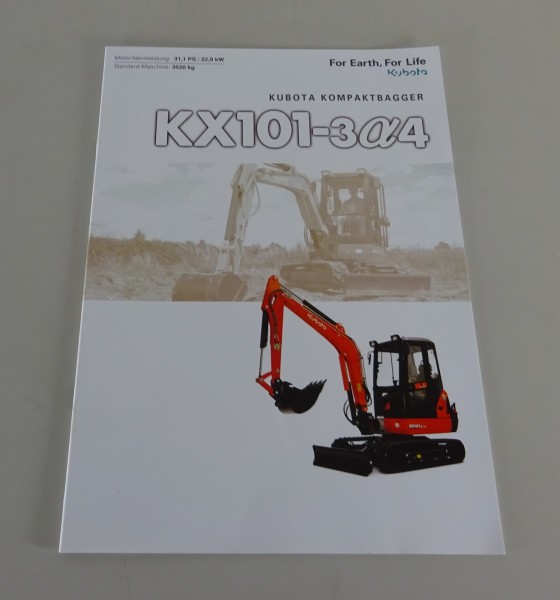 Prospekt / Broschüre Kubota Kompaktbagger KX101-3α4 Stand 2016