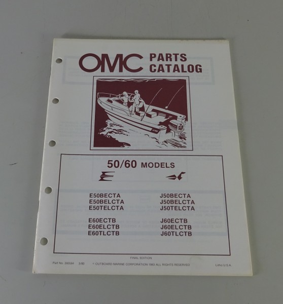 Teilekatalog OMC Evinrude / Johnson Outboards 50 / 60 PS Models Stand 03/1983