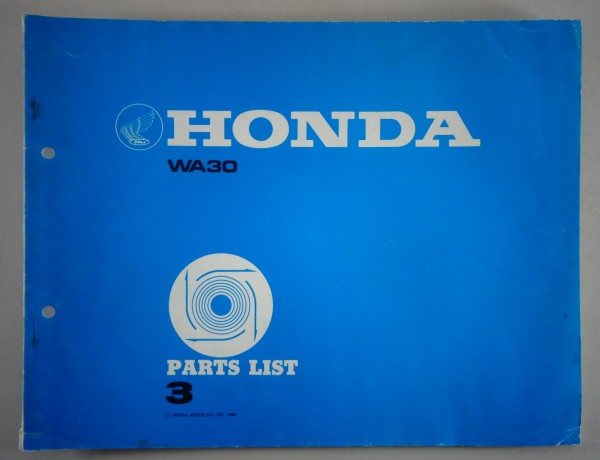 Teilekatalog Honda WA30 Pumpe von 1980