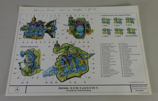 Schnittbild Mercedes-Benz Getriebe G 3/36-5 und G 3/40-5 Stand 07/1971