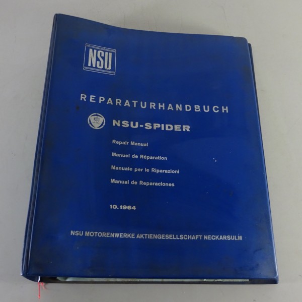 Werkstatthandbuch / Reparaturhandbuch NSU Wankel - Spider Stand 10/1964