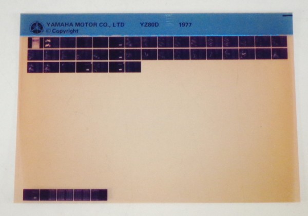 Microfich Parts Catalogue / Ersatzteilkatalog Yamaha YZ 80 D Stand 1977