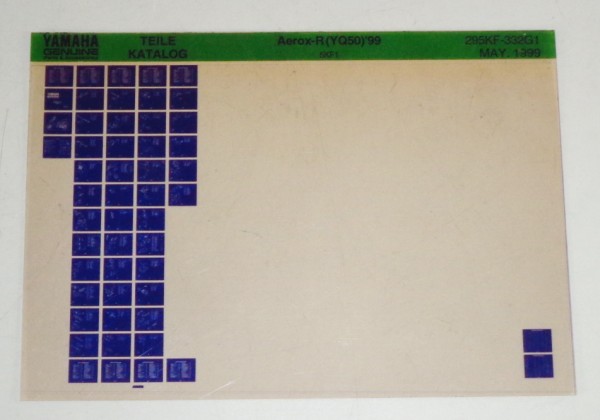 Microfich Parts Catalogue / Ersatzteilkatalog Yamaha Aerox R YQ 50 99 Stand 5/99