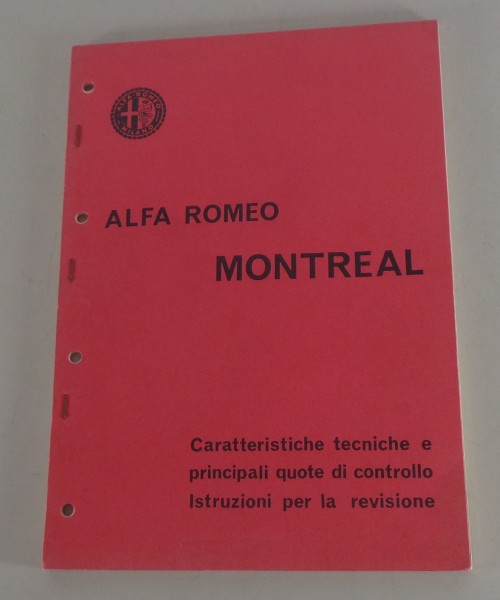 Manuale d'officina / Istruzioni per la revisione Alfa Romeo Montreal - 10/1971