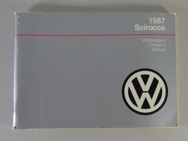 Owner's manual / Handbook VW Scirocco II Typ 53b US-Modell from 1987