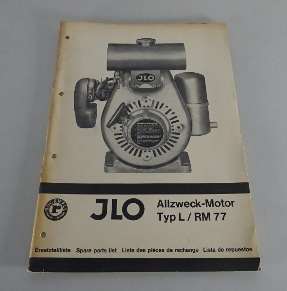Teilekatalog / Ersatzteilliste ILO / JLO Allzweck-Motor L / RM 77 Stand 04/1967
