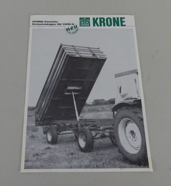 Prospektblatt Krone Zweiachs-Dreiseitenkipper DK 210/80 St Stand 07/1982