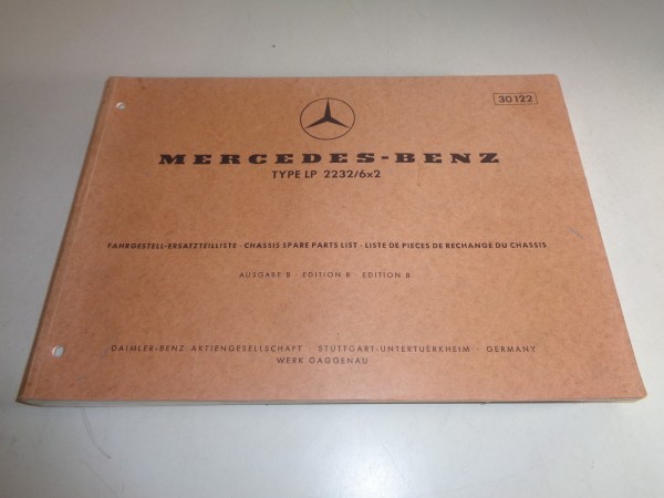 Teilekatalog Mercedes-Benz LKW Typ LP 2232 & 6x2 Fahrgestell Stand 07/1971