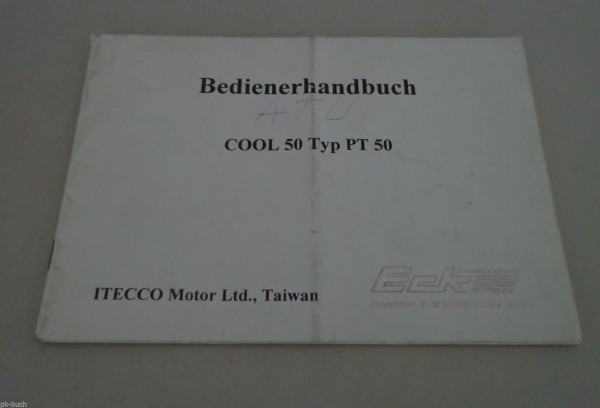 Bedienungsanleitung / Handbuch Roller ITECCO Cool 50 Typ PT 50