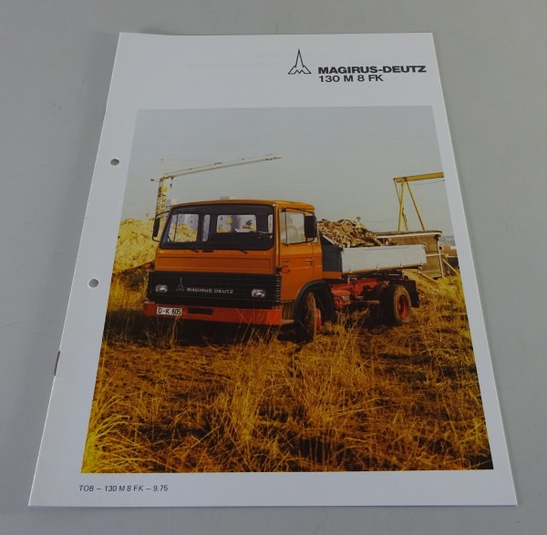 Prospekt Magirus-Deutz LKW 130 M 8 FK Frontlenker Pritsche Stand 09/1975