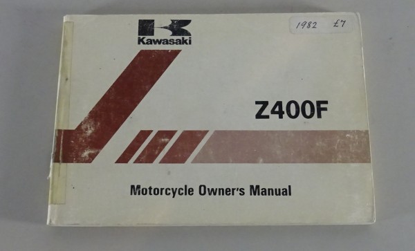 Betriebsanleitung / Handbuch Kawasaki Z 400-F Typ A1 von 1982