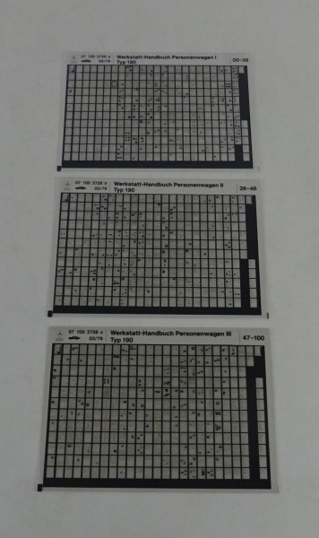 Werkstatthandbuch auf Microfich Mercedes-Benz Ponton 190 W121 Bauj. 1956 - 1961