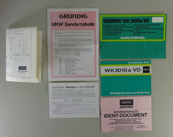 Betriebsanleitung / Handbuch Grundig WK 2010a VD von 1979