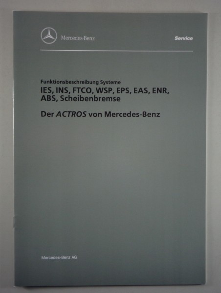 Werkstatthandbuch Mercedes Benz Actros IES INS FTCO WSP EPS EAS ENR ABS 05/1996