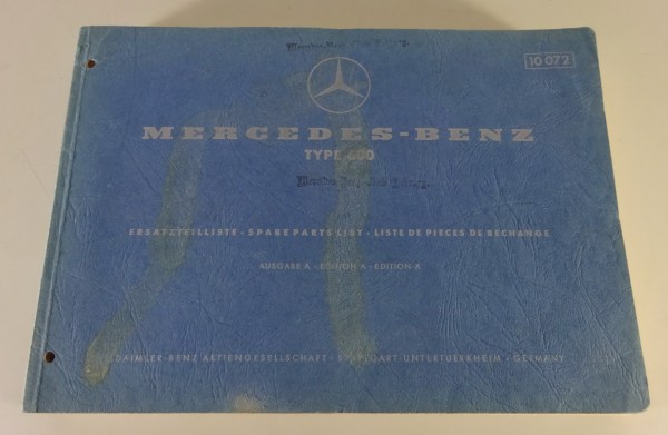 Teilekatalog Mercedes-Benz 600 W100 mit Motor M 100 + Pullman Stand 03/1964