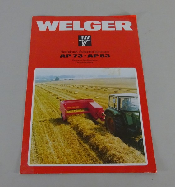 Prospekt / Broschüre Welger HD-Aufsammelpressen AP 73 / AP 83 Stand 08/1983