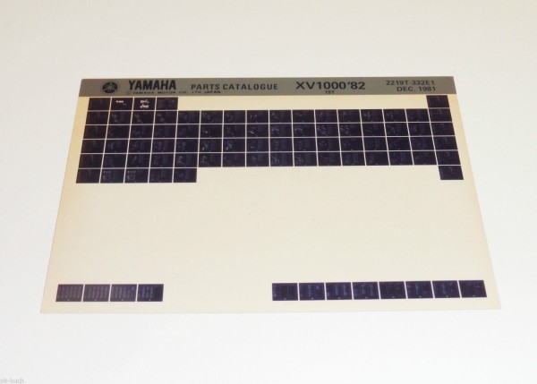 Microfich Ersatzteilkatalog Yamaha XV 1000 ab 1982