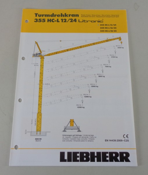 Datenblatt Liebherr Turmdrehkran 355 HC-L 12 / 24 Litronic von 04/2010