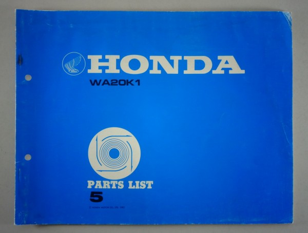 Teilekatalog Honda WA20K1 Pumpe von 1982