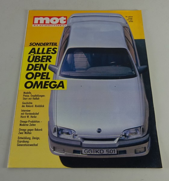Prospekt / Broschüre Mot Sonderdruck Opel Omega A / Caravan / 3000 v. 1986