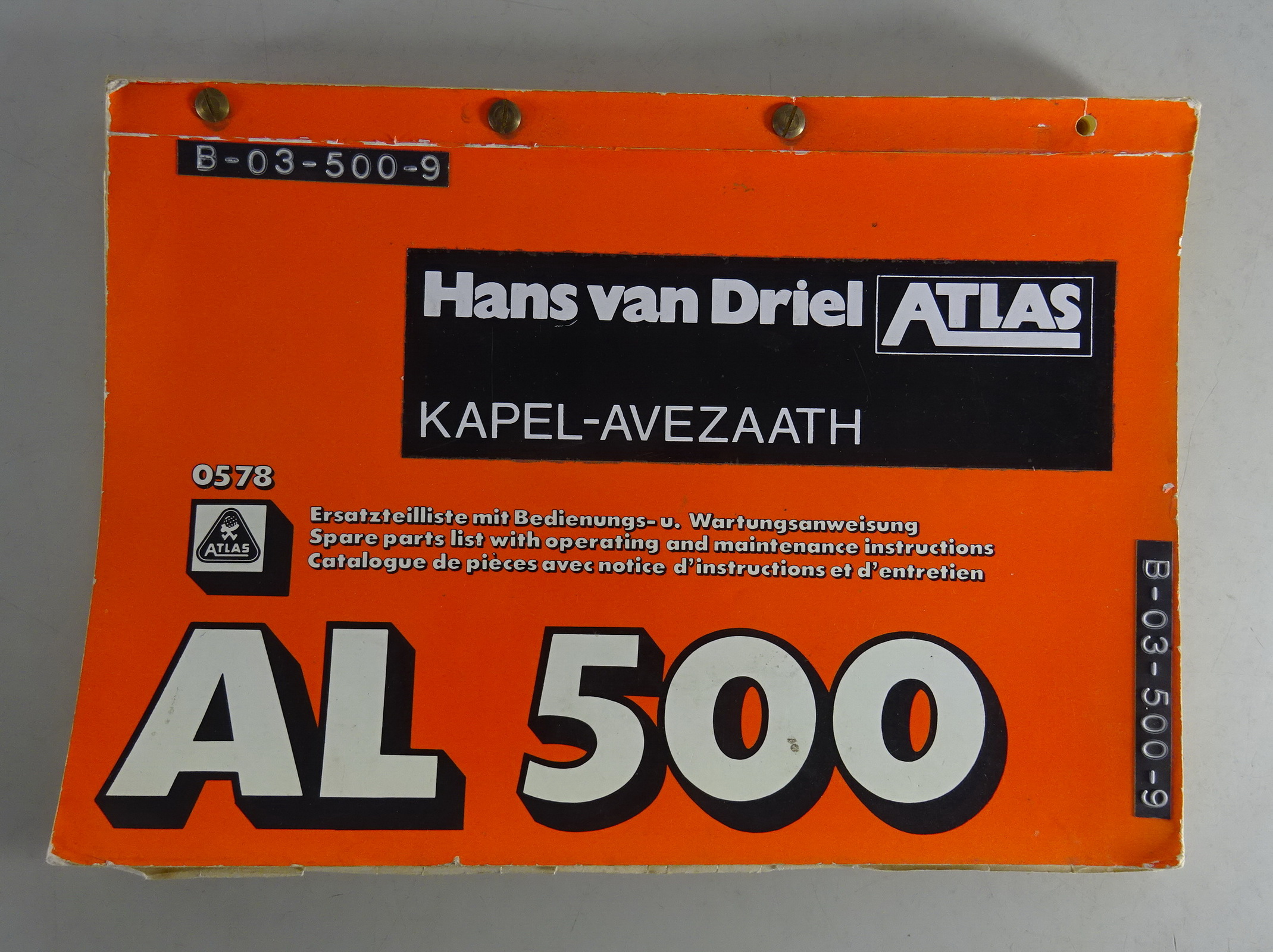 Teilekatalog + Betriebsanleitung / Handbuch Atlas Ladekran AL 500 | PK-Buch