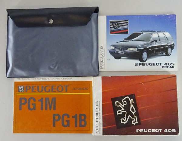 Bordmappe + Betriebsanleitung Peugeot 405 Stand 09/1989