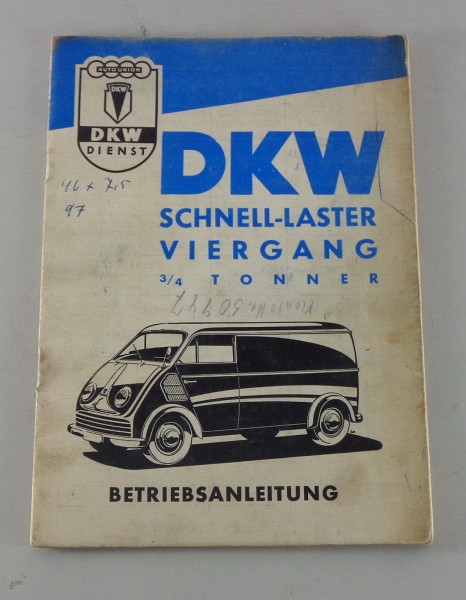 Betriebsanleitung / Handbuch DKW F89 L Schnell-Laster von 06/1953