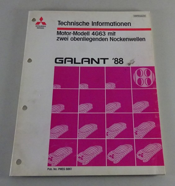 Werkstatthandbuch Technische Info Mitsubishi Galant Typ E30 Motor 4G63 von 1988