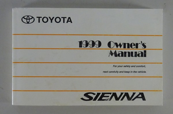 Owner's Manual / Handbook Toyota Sienna from 1999