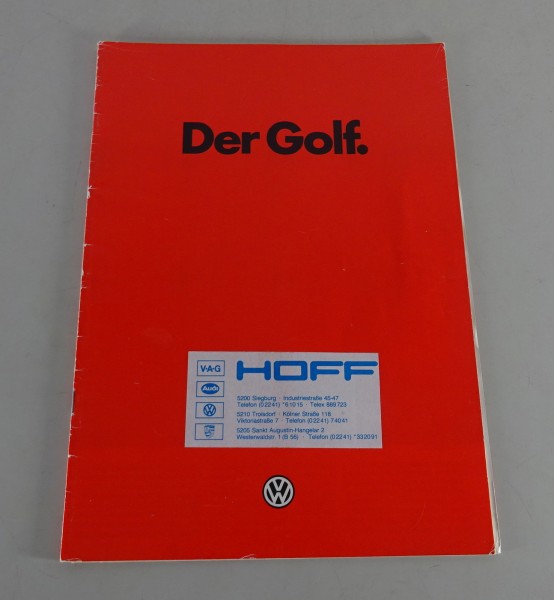 Prospekt / Broschüre VW Golf II / 2 incl. GTI / GTD Stand 08/1984