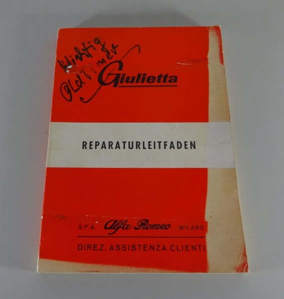 Werkstatthandbuch Alfa Romeo Giulietta 750 / 101 Spider, Sprint, Berlina Reprint