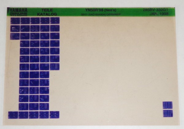 Microfich Parts Catalogue / Ersatzteilkatalog Yamaha Aerox Ultimate YQ 50 06/98