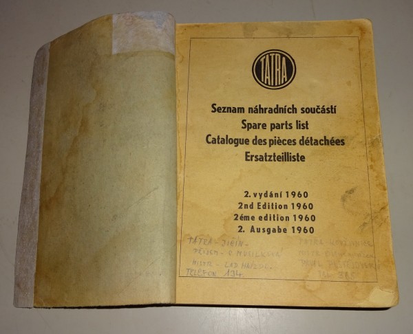 Ersatzteilkatalog / Spare Parts / Catalogue des pièces détachées Tatra 603 1960